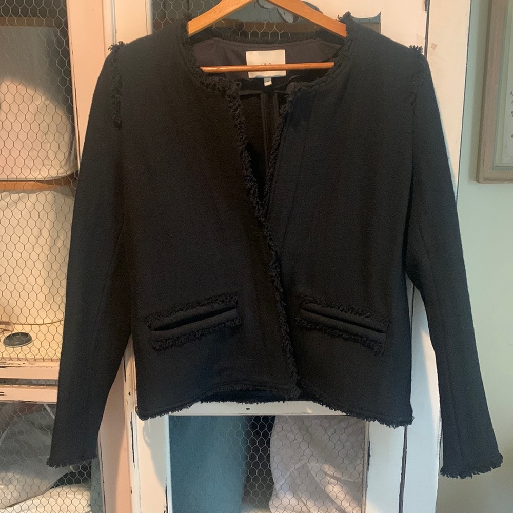 IRO wool blend Chanel-style short jacket, size 8 (EU 42) EUC, $85.